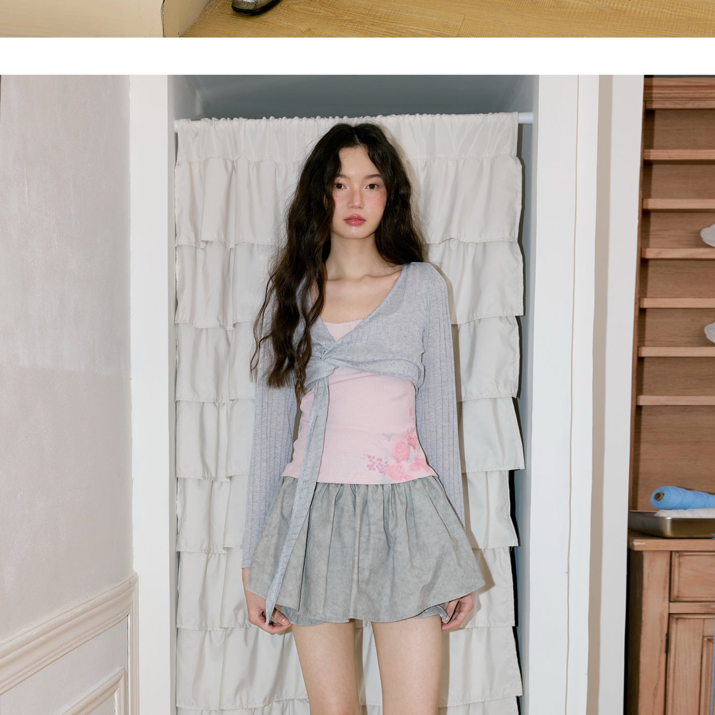 Sleeveless Rib & Long-Sleeve Crop Top Set