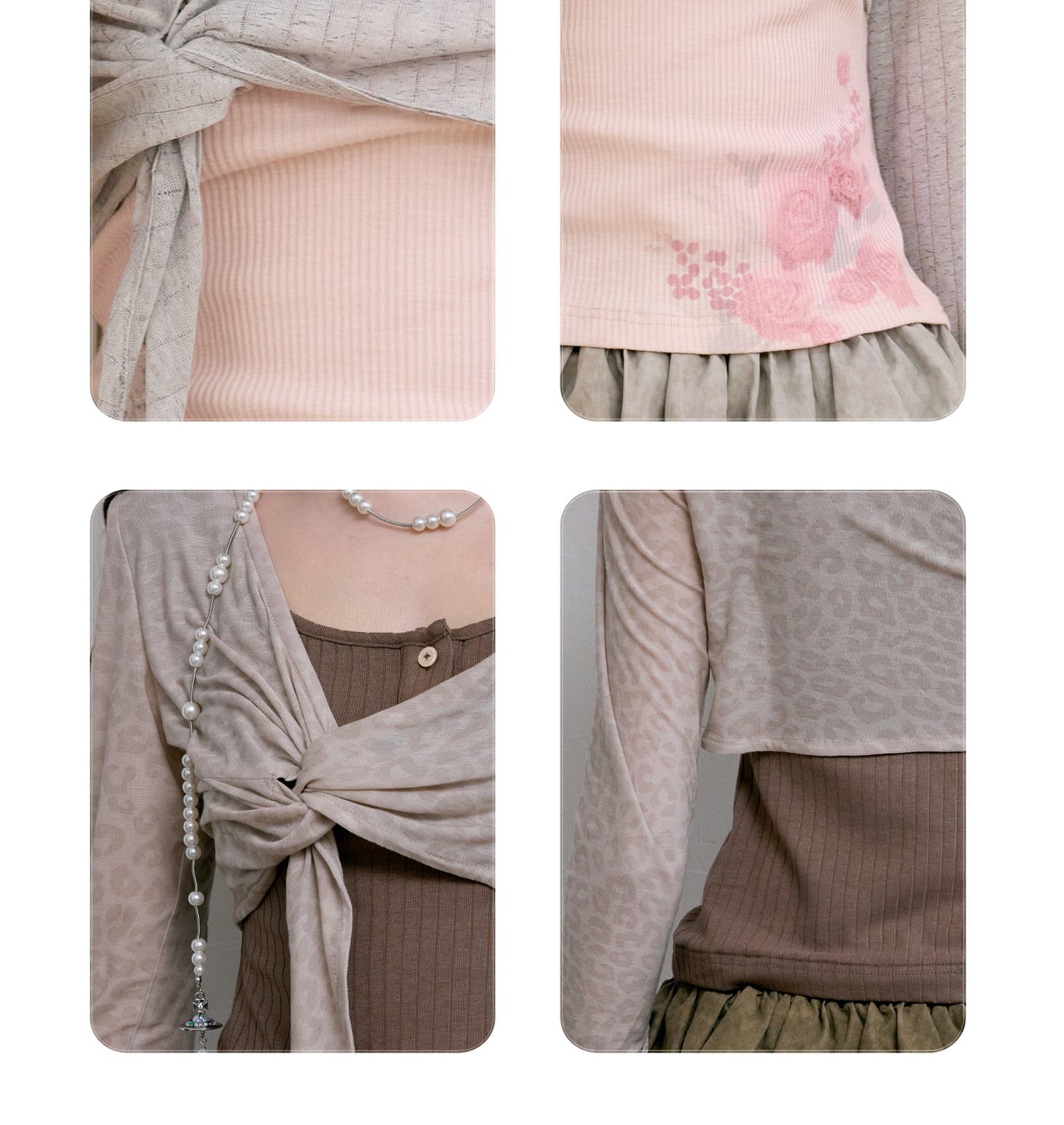 Sleeveless Rib & Long-Sleeve Crop Top Set