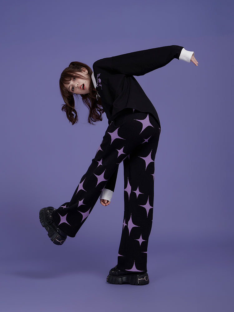 Gothic Rose-Embroidered Half-Zip Pullover