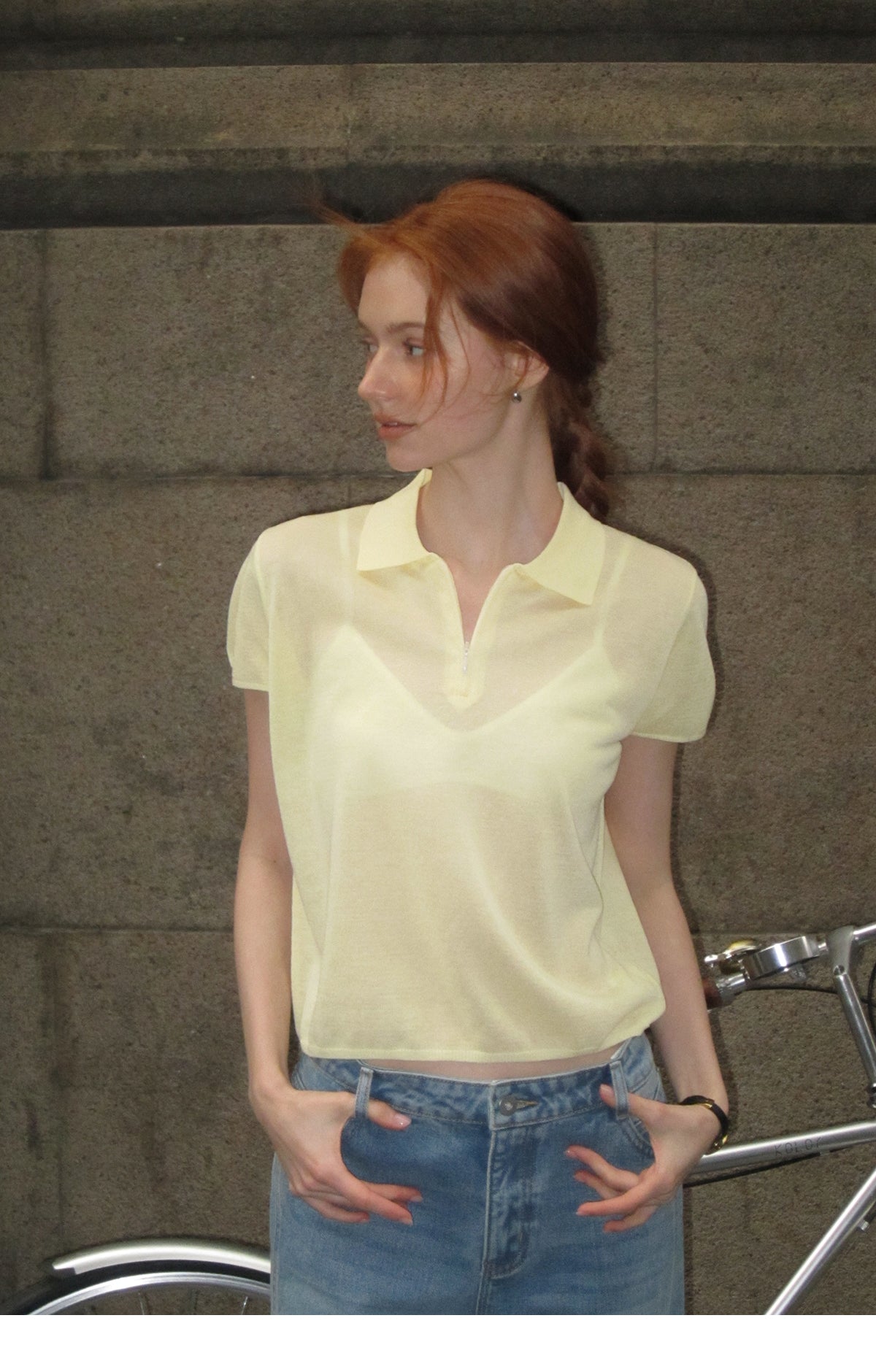Soft Knit Top With Half-Zip Design