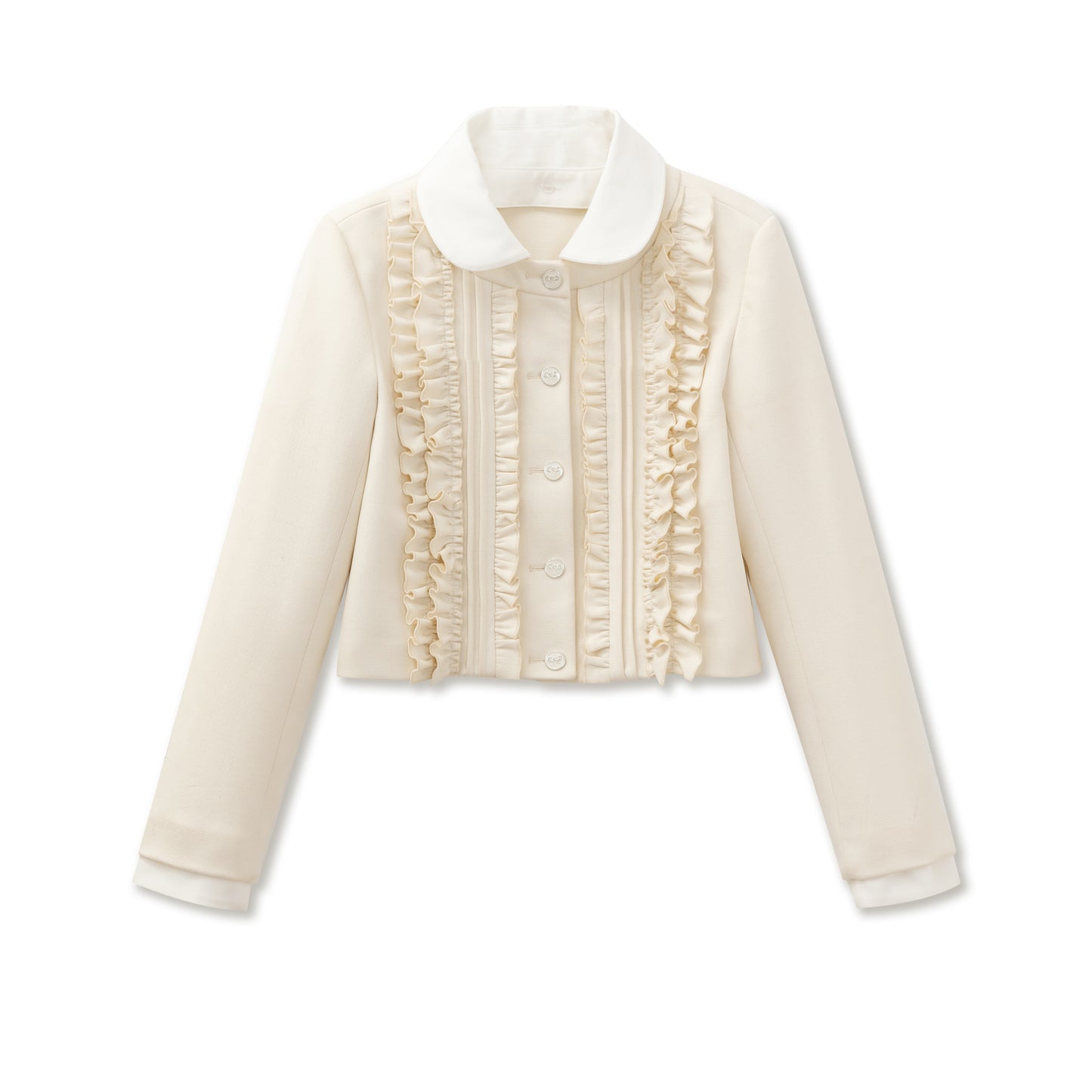 Ruffled Shirt Jacket And Matching Pleated Skirt