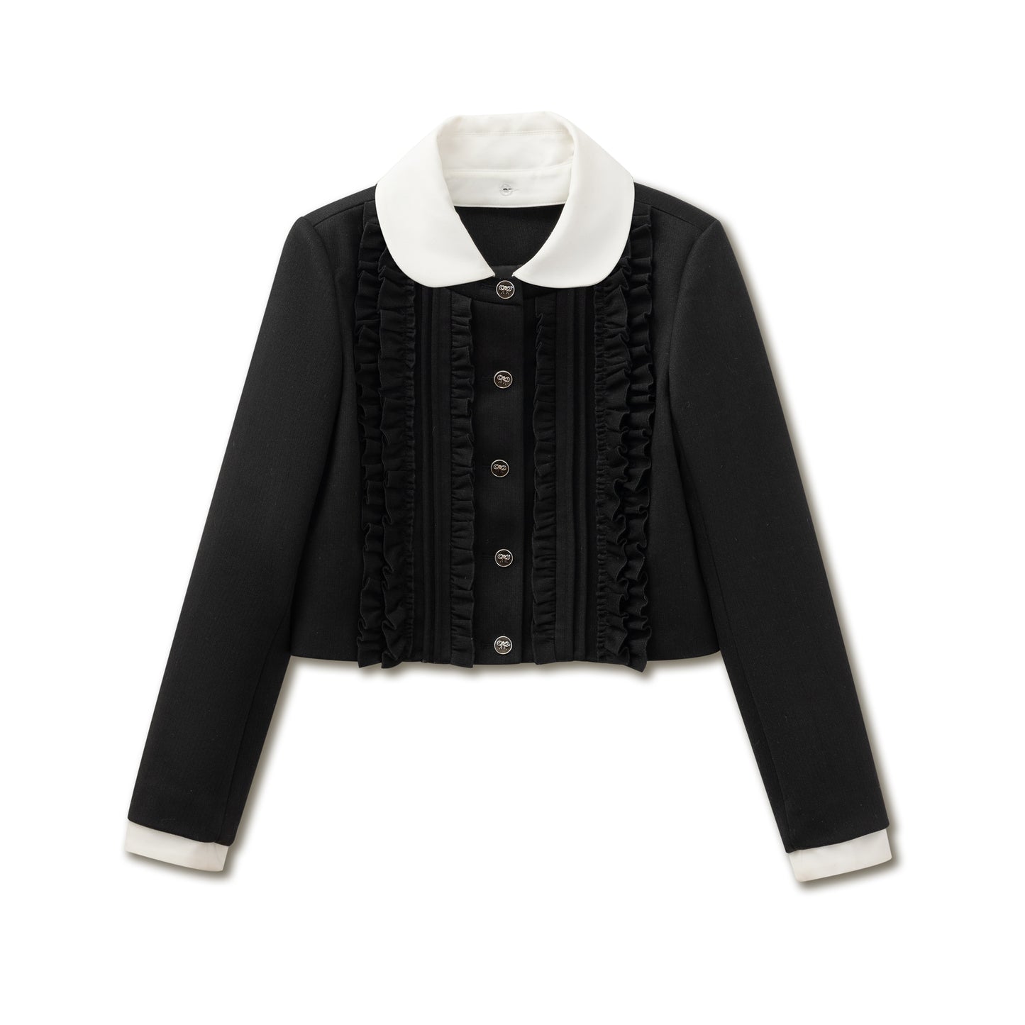 Ruffled Shirt Jacket And Matching Pleated Skirt