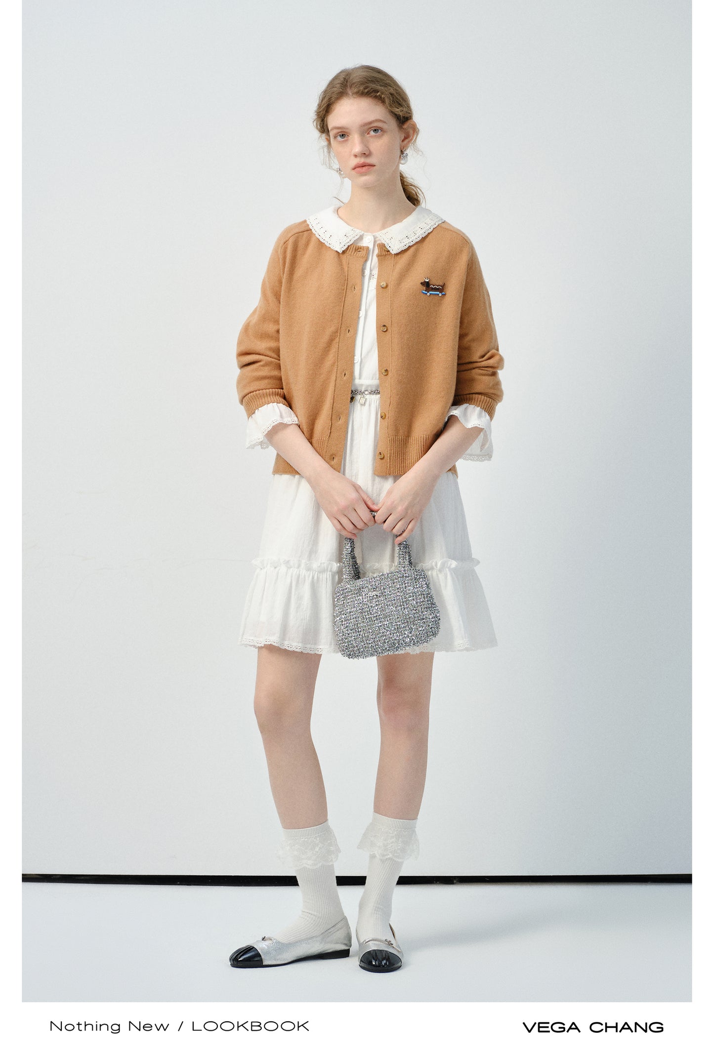 Cozy Knit Cardigan With Playful Puppy Patch