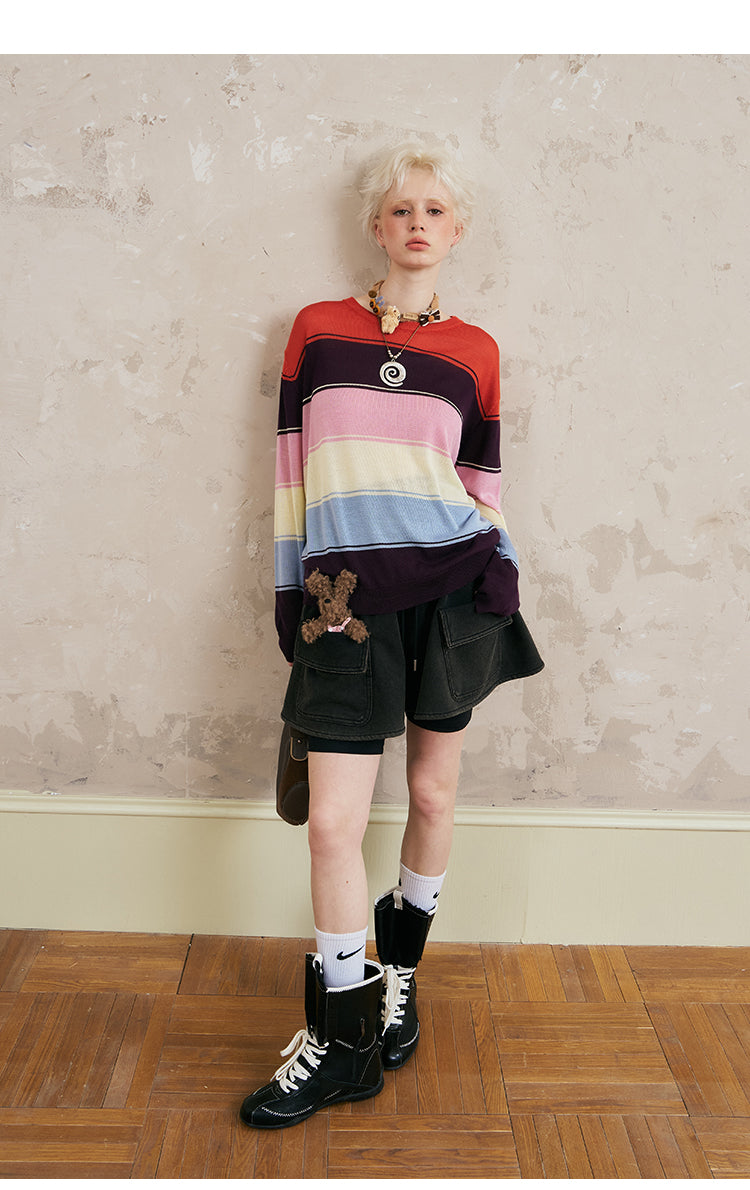 Adjustable Draped Sweat Skirt With Large Pockets