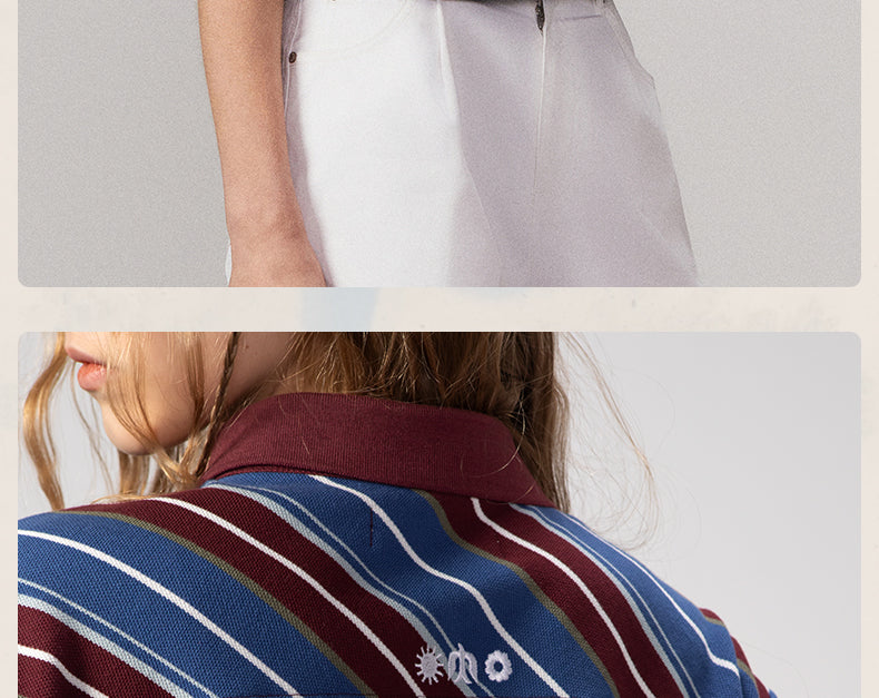 Classic Striped Cotton Polo Shirt