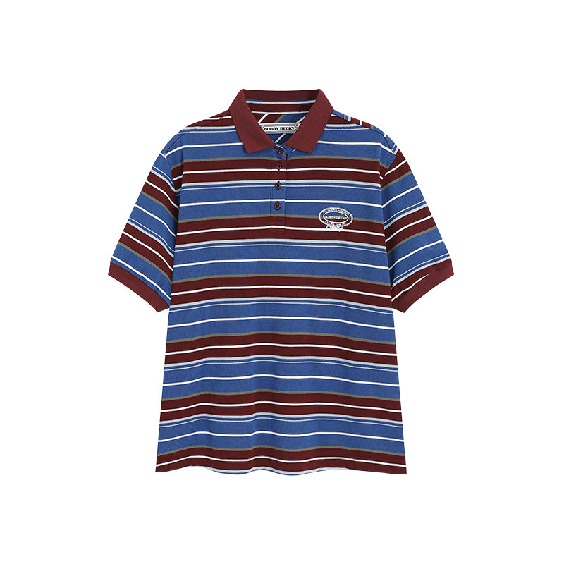 Classic Striped Cotton Polo Shirt