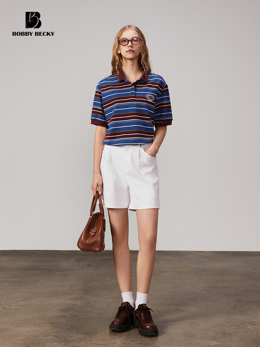 Classic Striped Cotton Polo Shirt