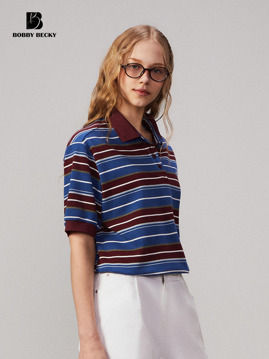 Classic Striped Cotton Polo Shirt
