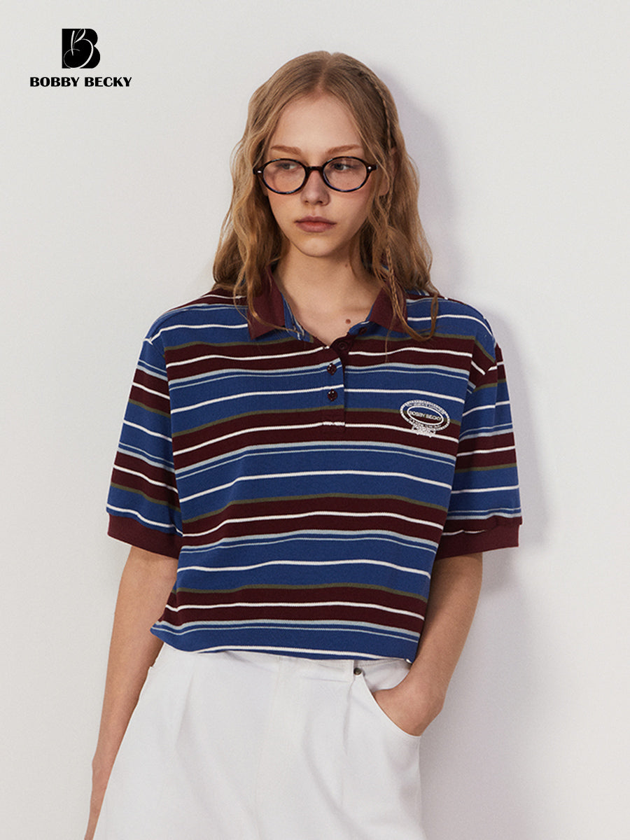 Classic Striped Cotton Polo Shirt