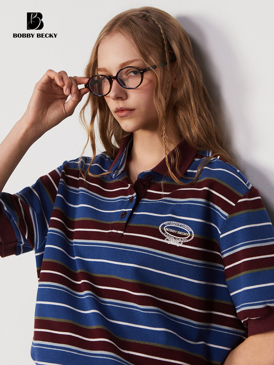 Classic Striped Cotton Polo Shirt