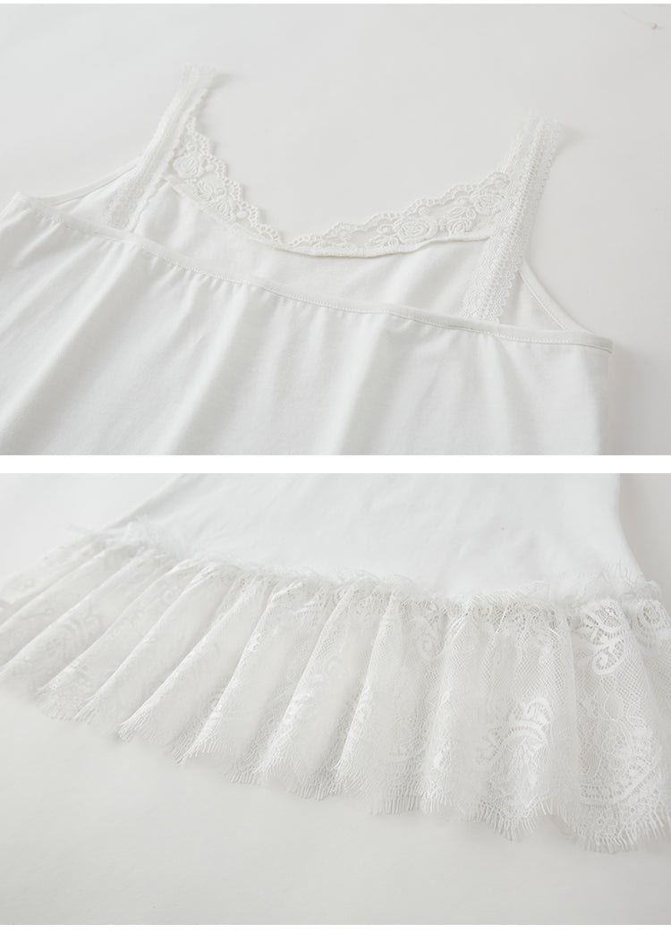 Elastic Lace-Trimmed Camisole Top