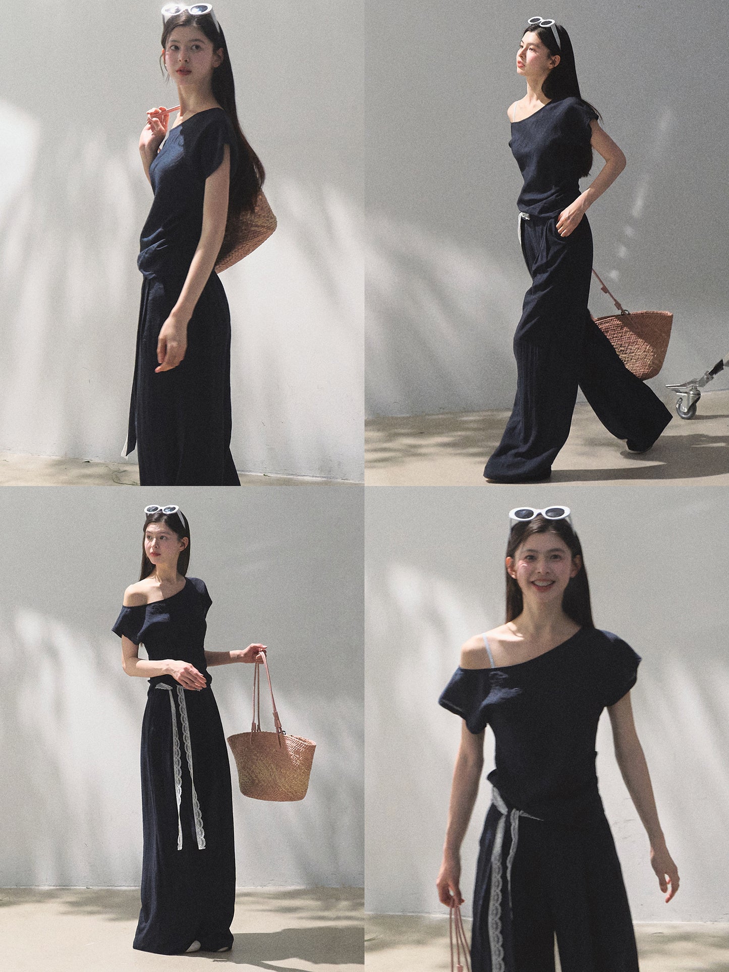 Lightweight Off Shoulder Top And Wide Pants