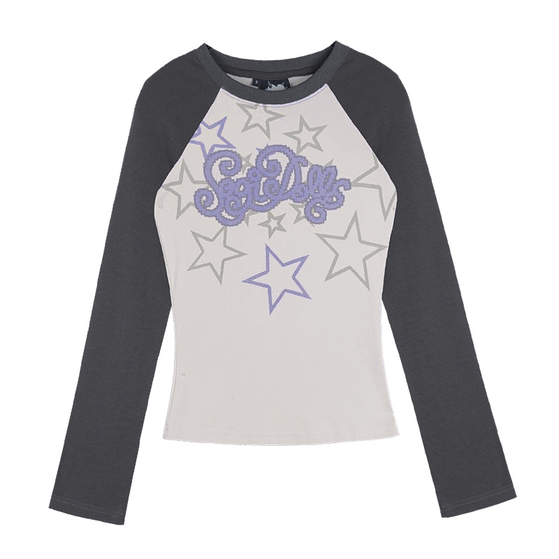 Graphic Star Print Raglan T-Shirt