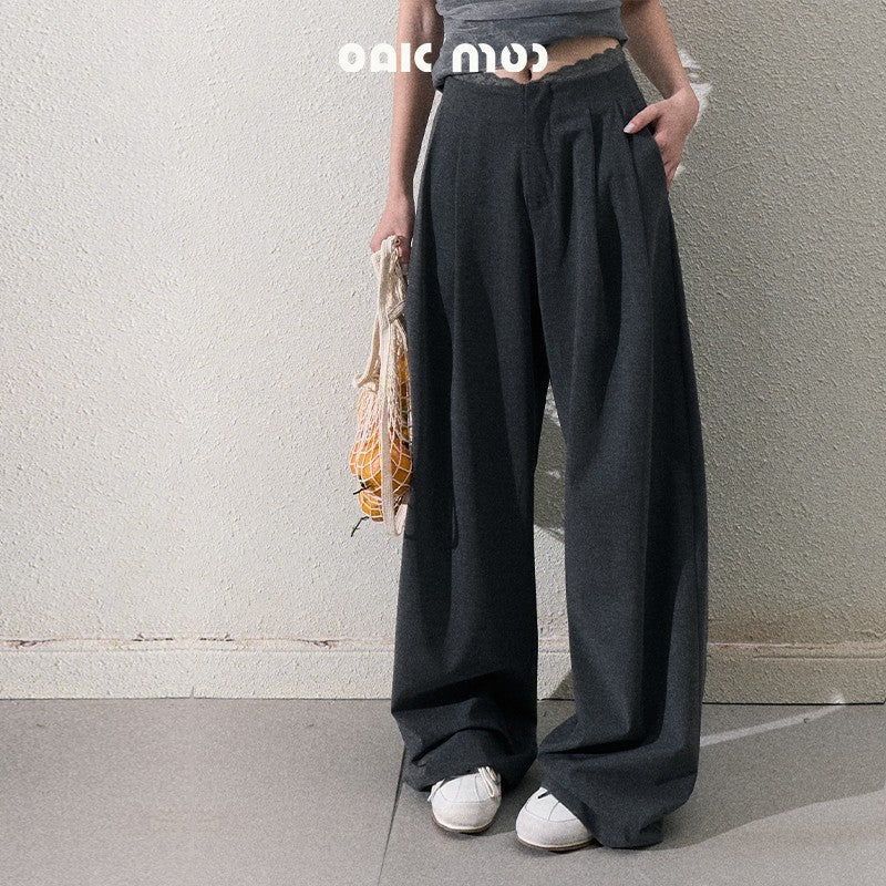 Organza Tube Top And Laced Waist Wide-Leg Pants