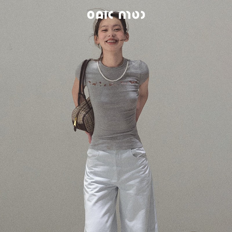 Slim Fit Puppy Print T-Shirt