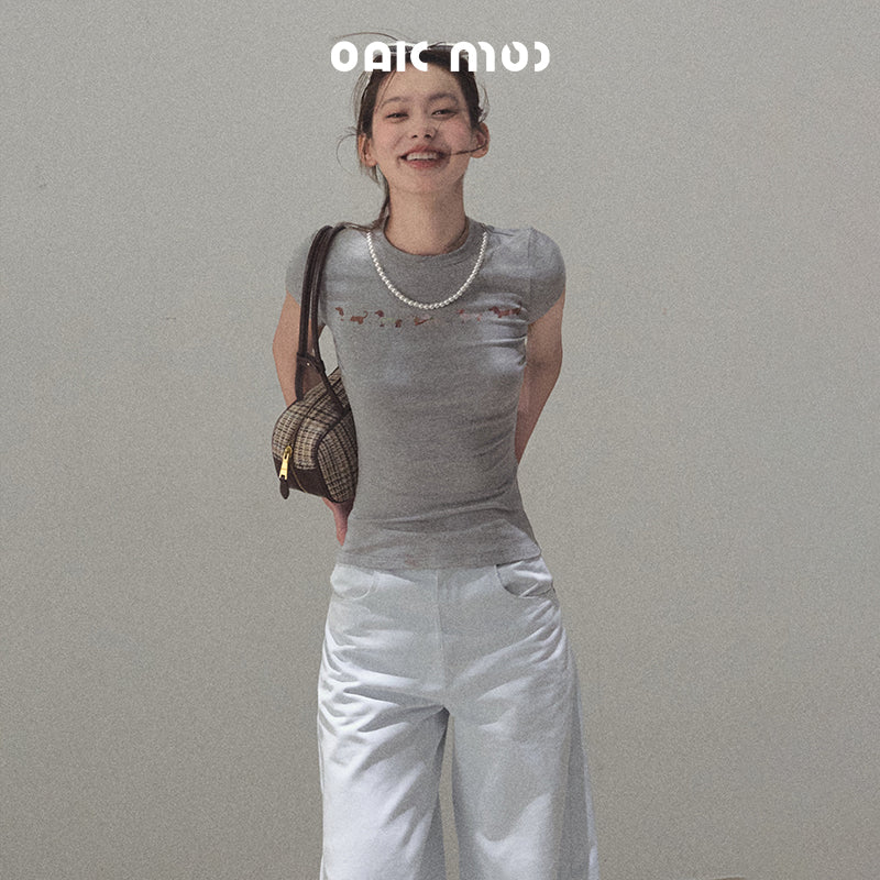 Slim Fit Puppy Print T-Shirt