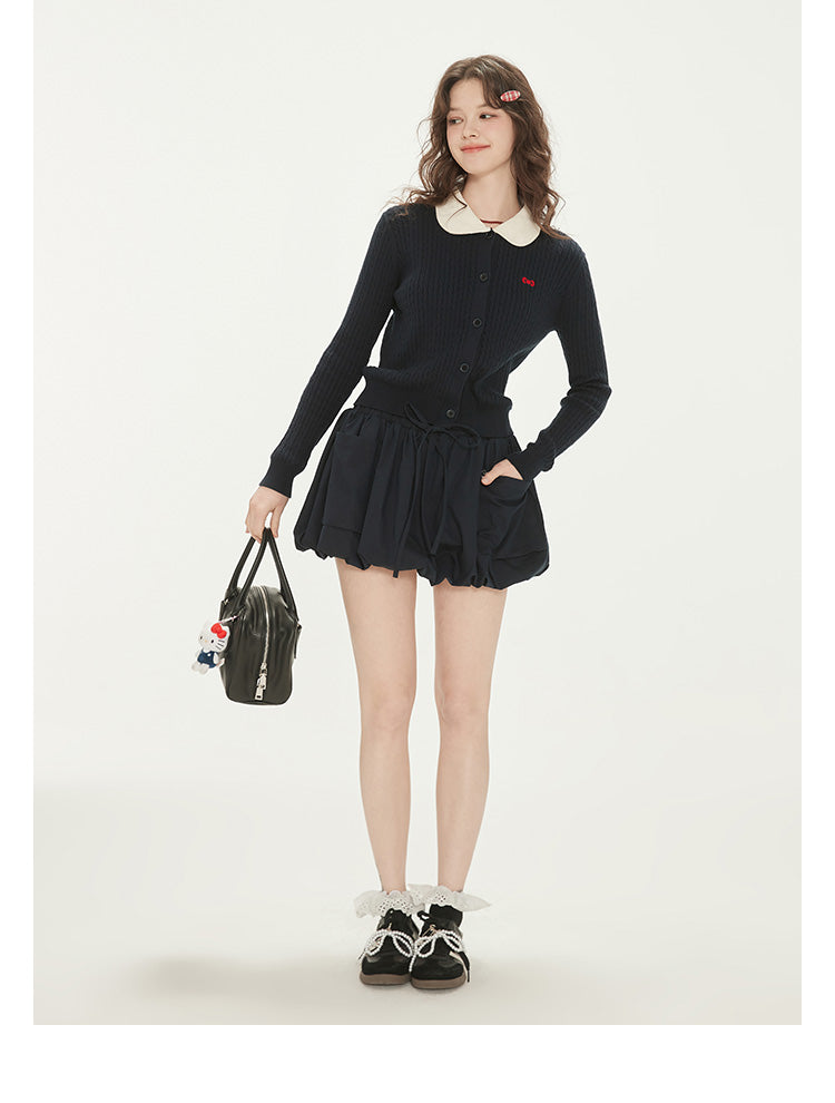 Bubble Skirt With Large Pockets & Metal Charm