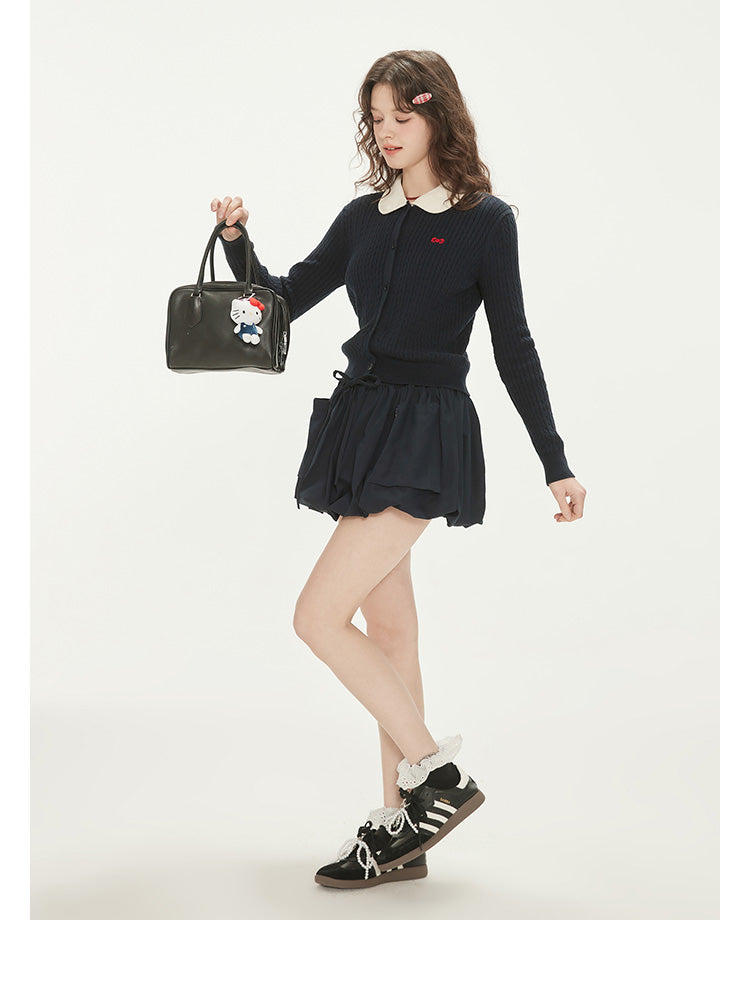 Bubble Skirt With Large Pockets & Metal Charm