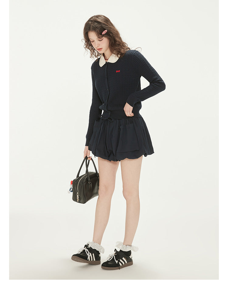 Bubble Skirt With Large Pockets & Metal Charm