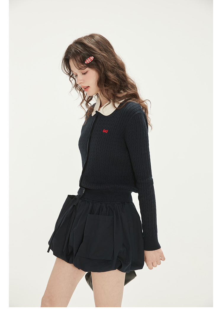 Bubble Skirt With Large Pockets & Metal Charm