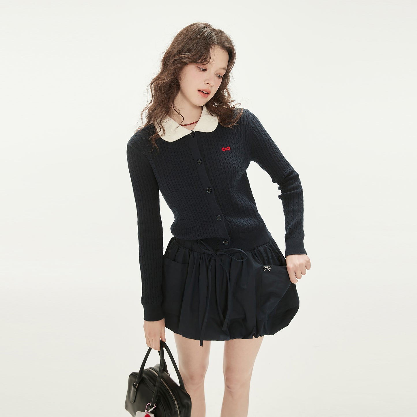 Bubble Skirt With Large Pockets & Metal Charm