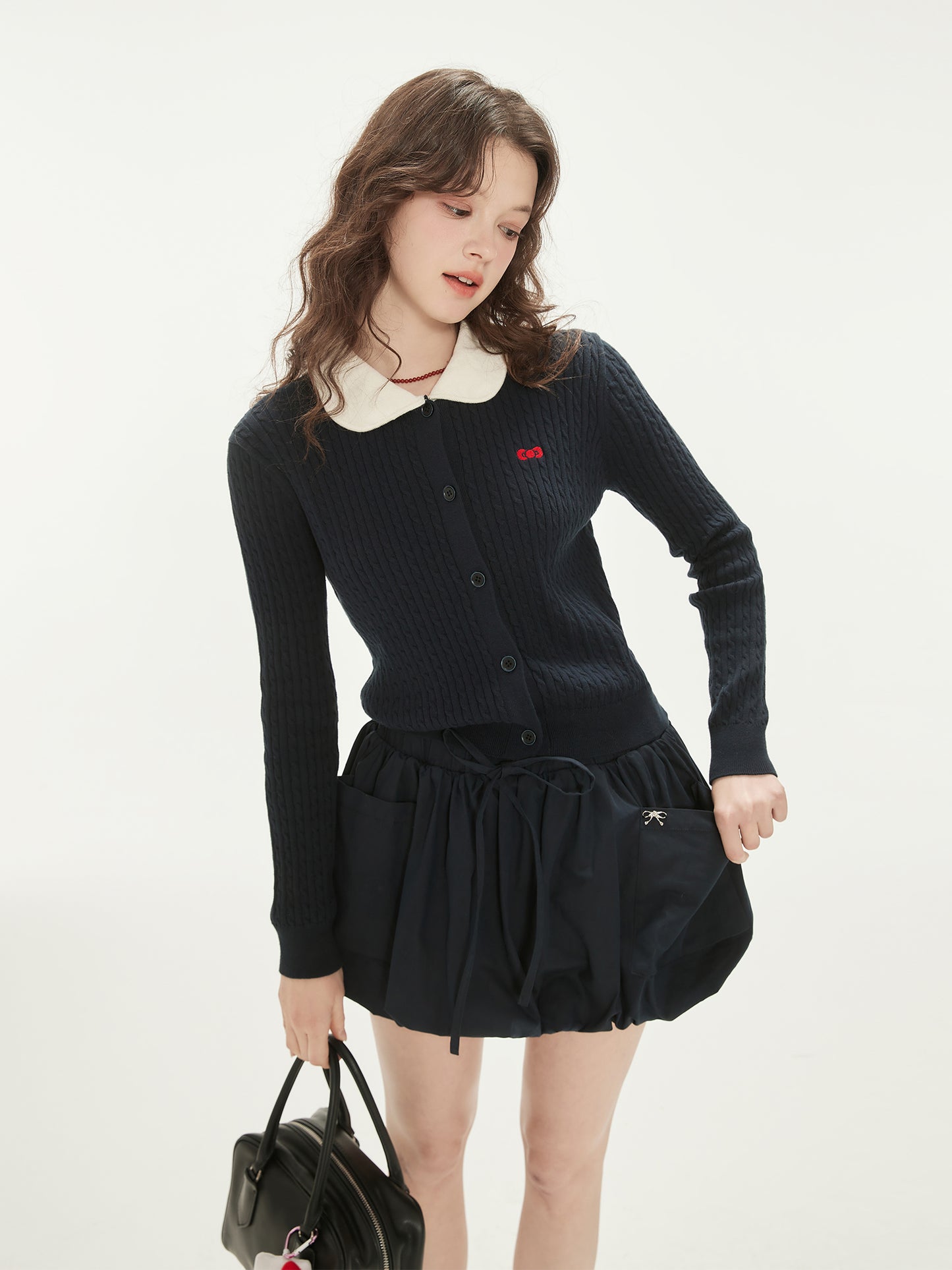 Bubble Skirt With Large Pockets & Metal Charm
