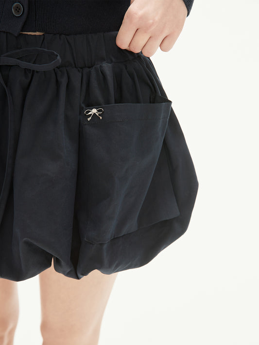 Bubble Skirt With Large Pockets & Metal Charm
