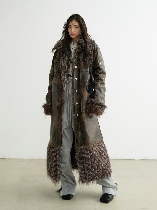 Reversible Eco-Friendly Faux Fur Long Coat