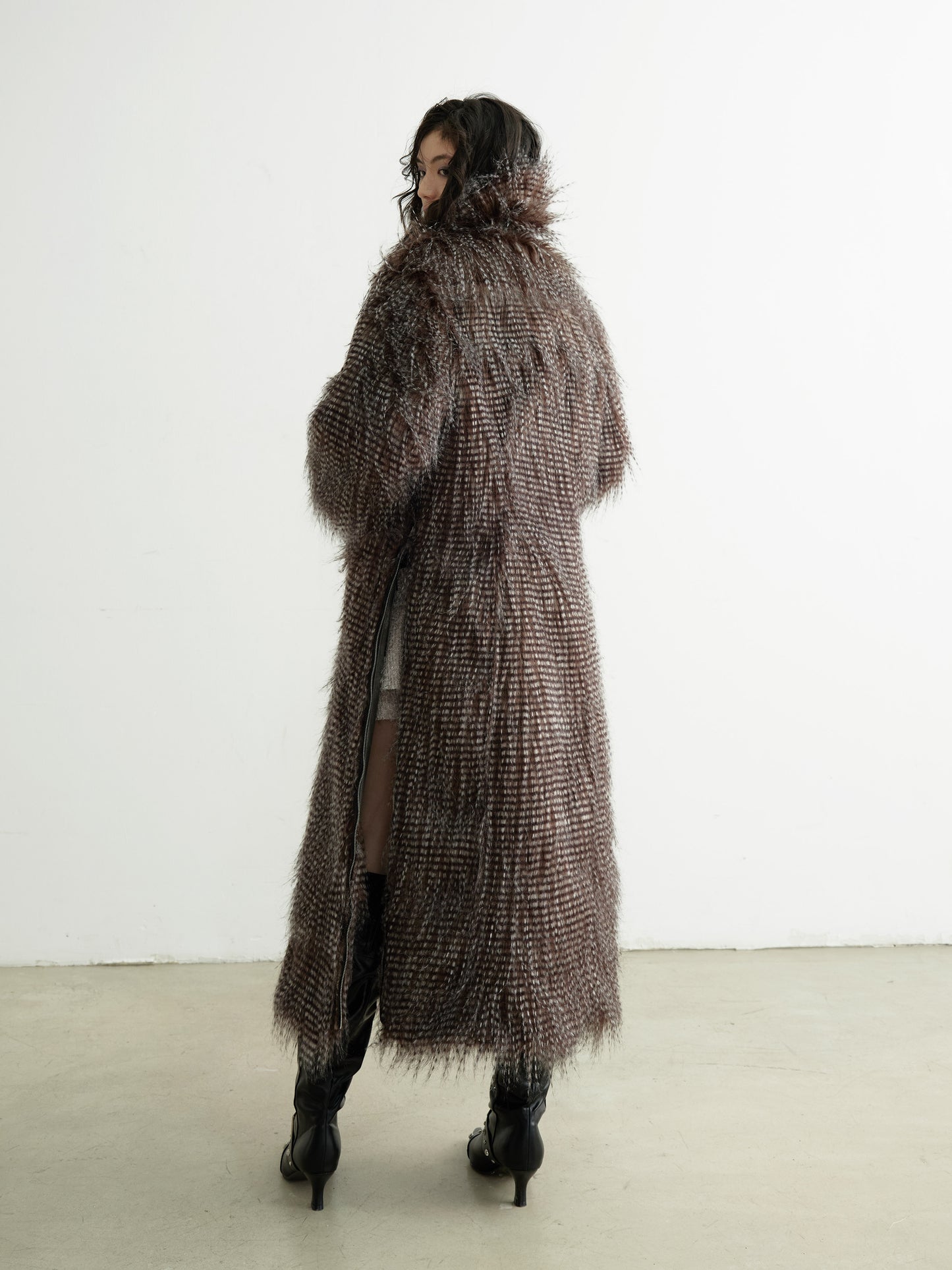 Reversible Eco-Friendly Faux Fur Long Coat
