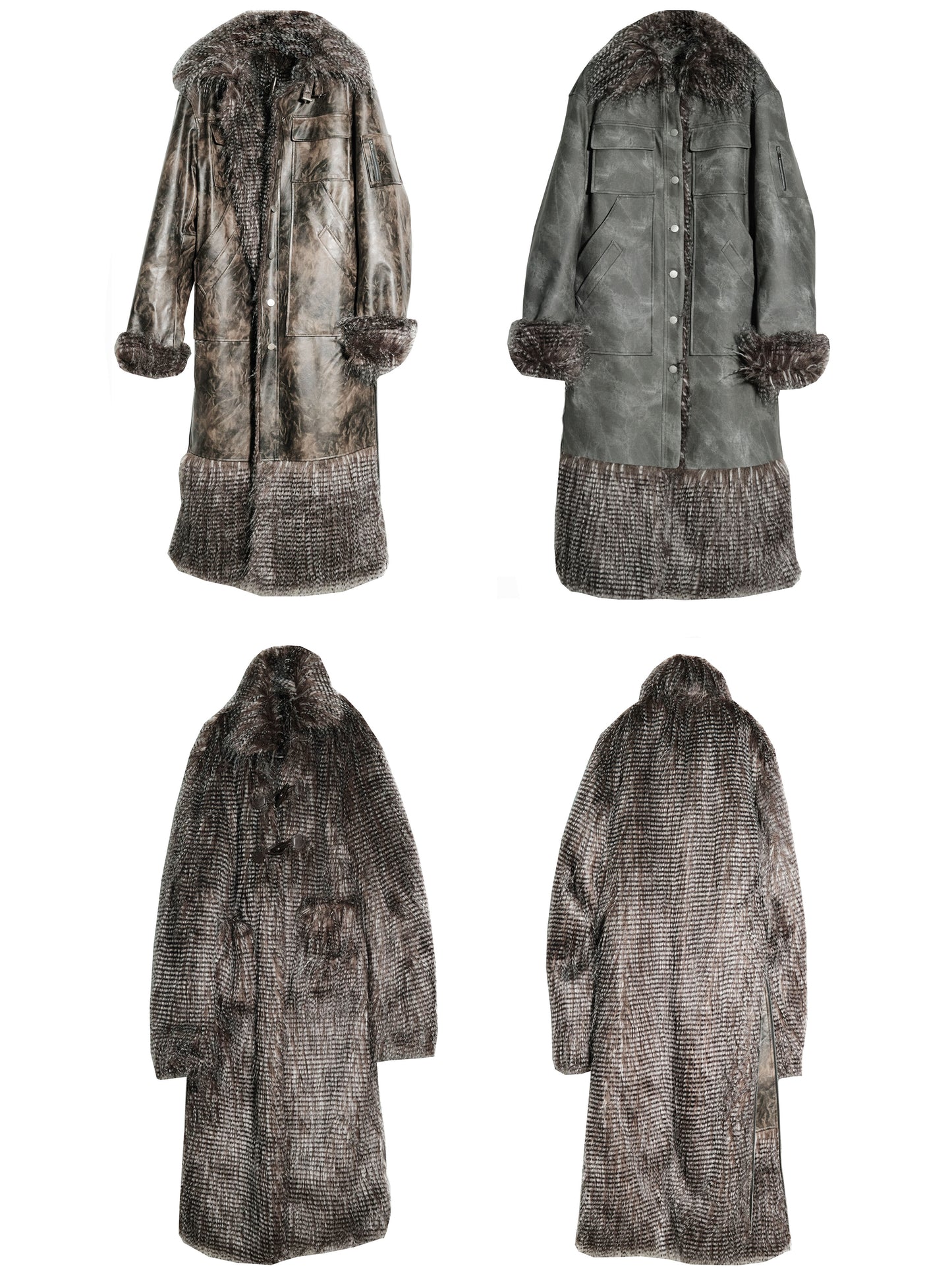 Reversible Eco-Friendly Faux Fur Long Coat