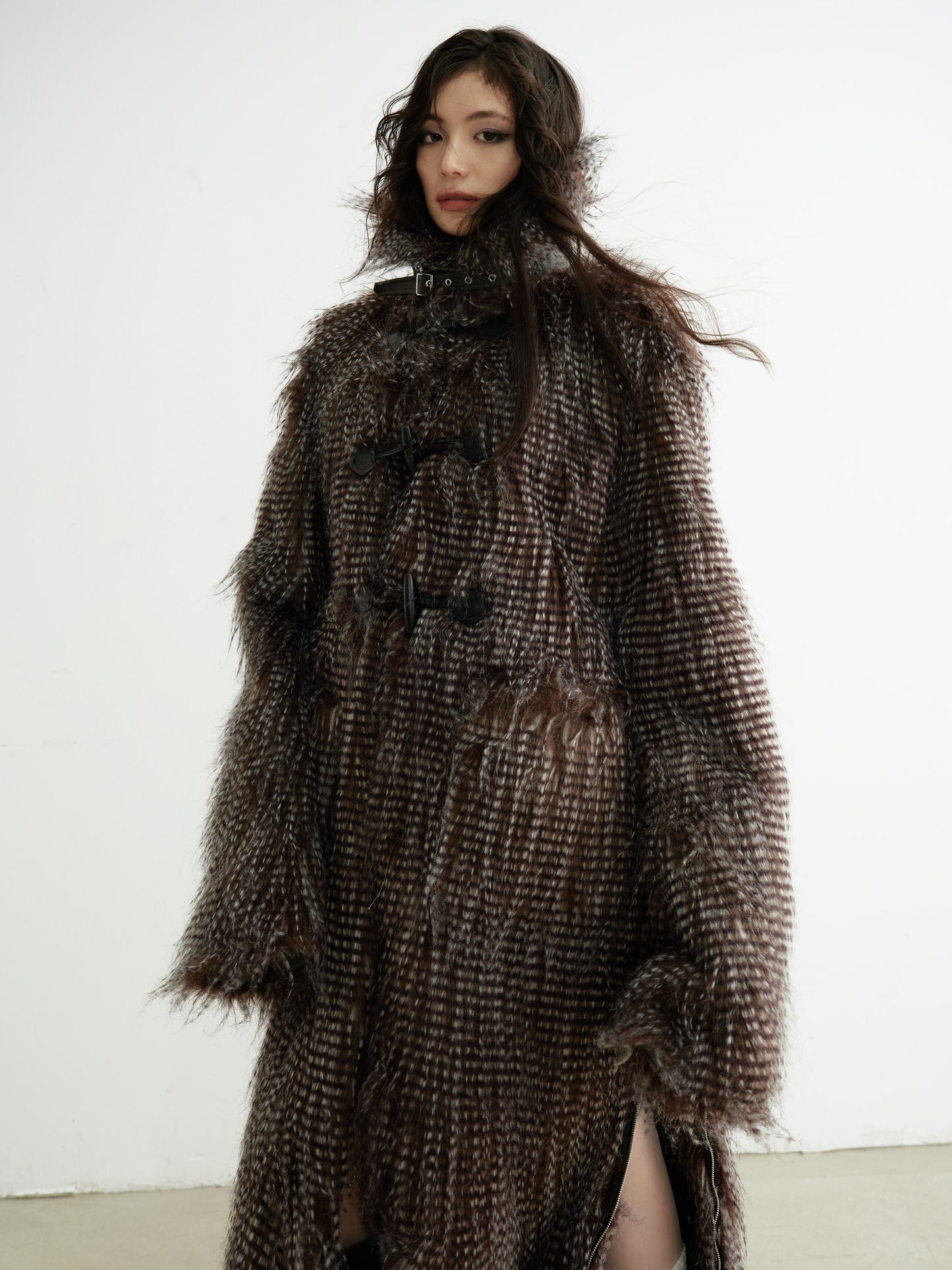 Reversible Eco-Friendly Faux Fur Long Coat