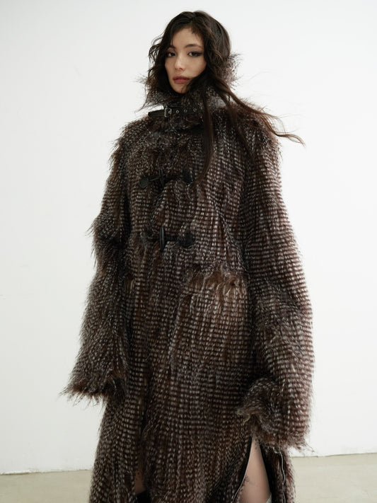 Reversible Eco-Friendly Faux Fur Long Coat