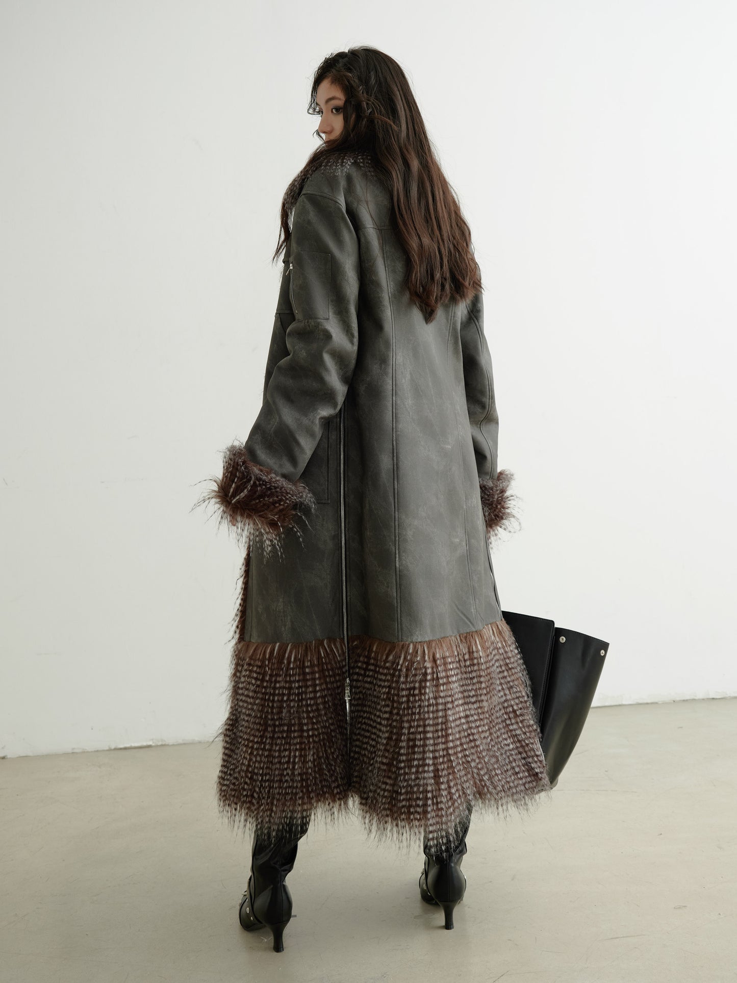 Reversible Eco-Friendly Faux Fur Long Coat