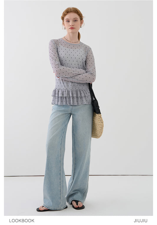 Washed High-Rise Relaxed Straight Jeans