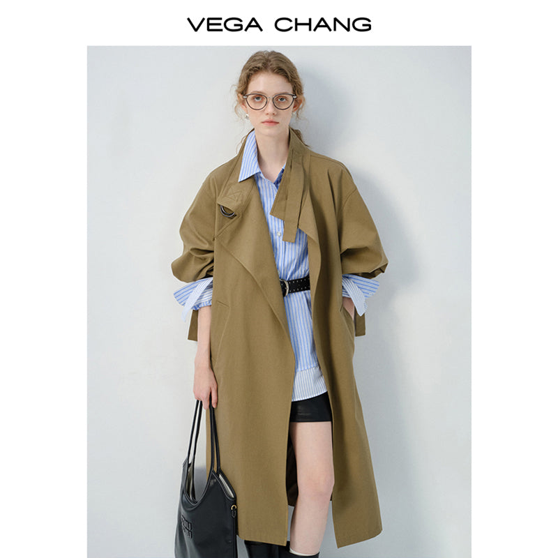 Spring Coat With Adjustable D-Ring Buckles