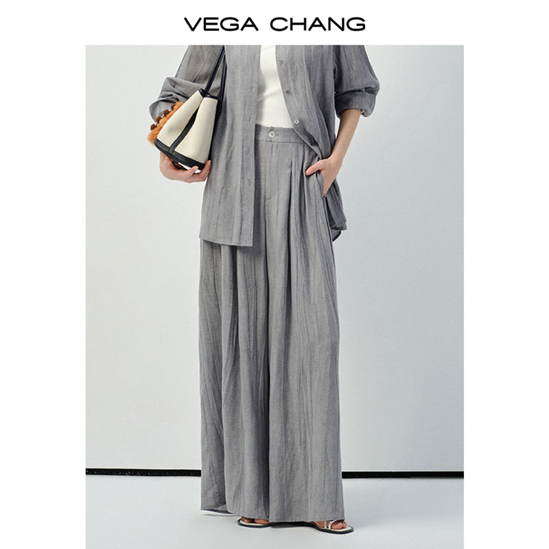 Linen Blend Minimal Draped Shirt & Pants