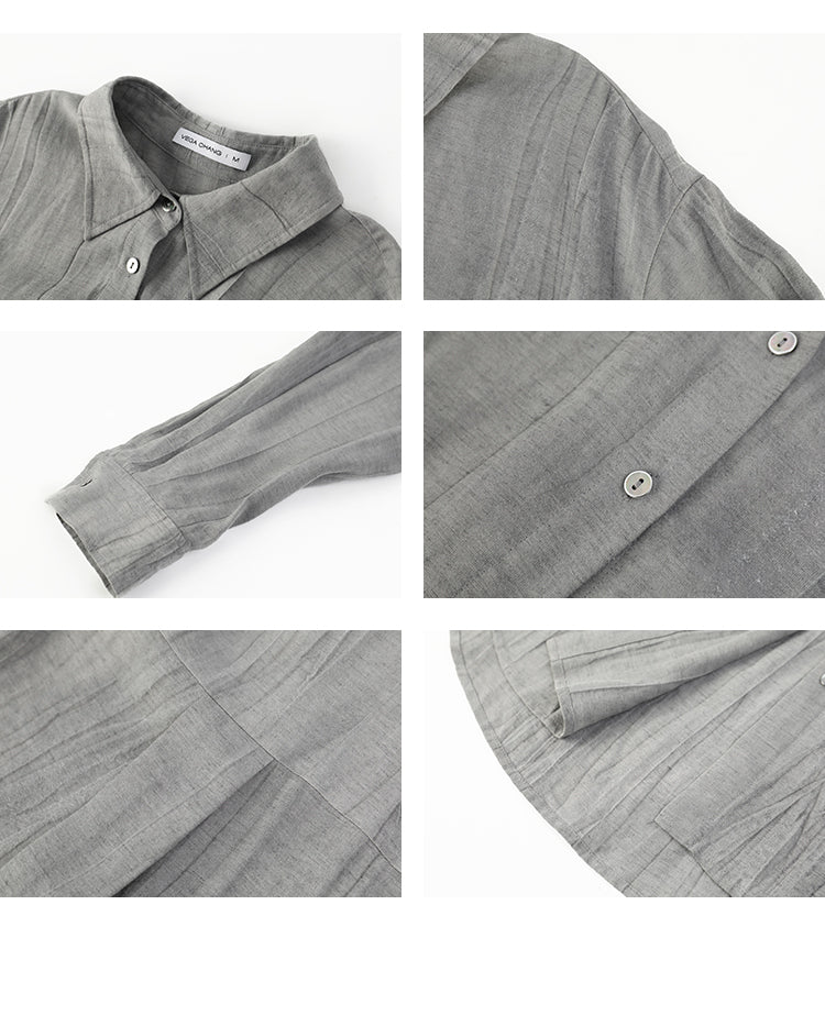 Linen Blend Minimal Draped Shirt & Pants