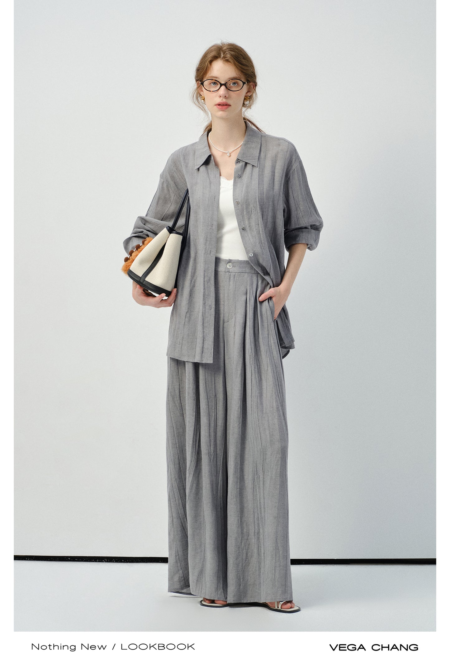 Linen Blend Minimal Draped Shirt & Pants