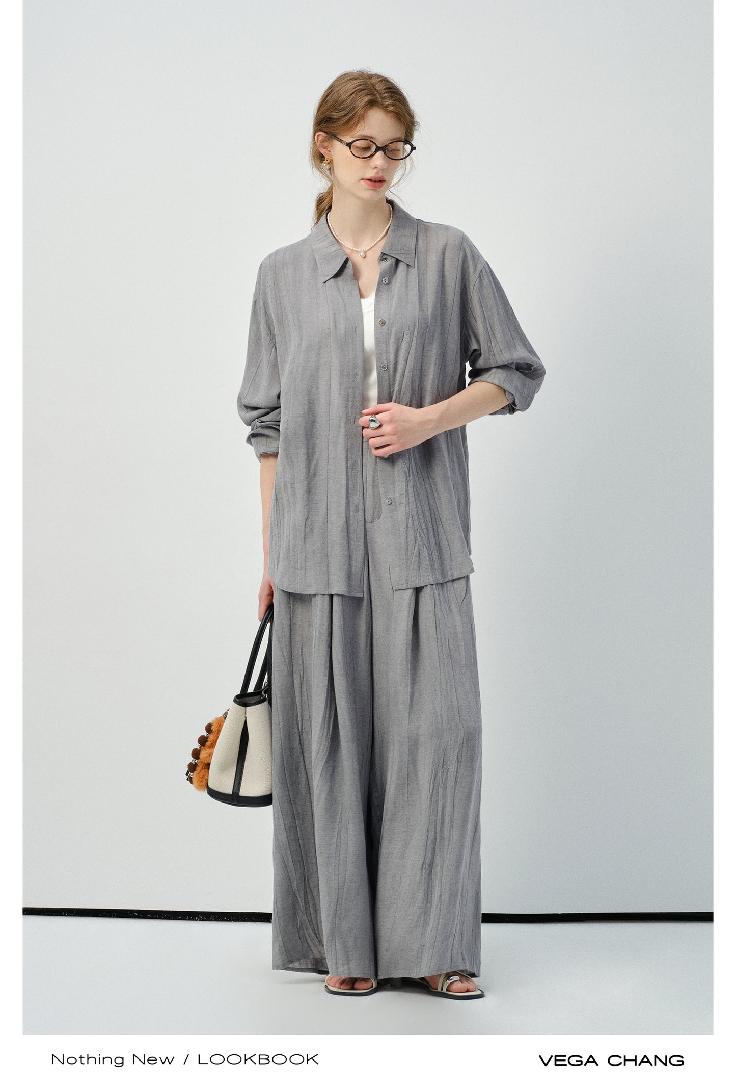 Linen Blend Minimal Draped Shirt & Pants
