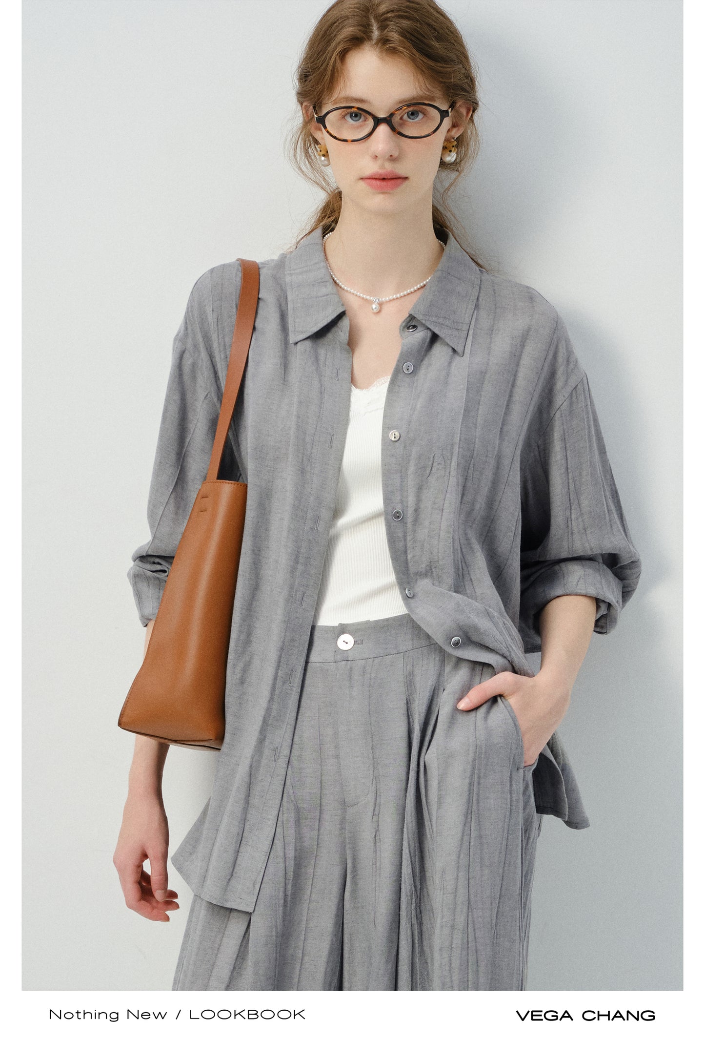 Linen Blend Minimal Draped Shirt & Pants