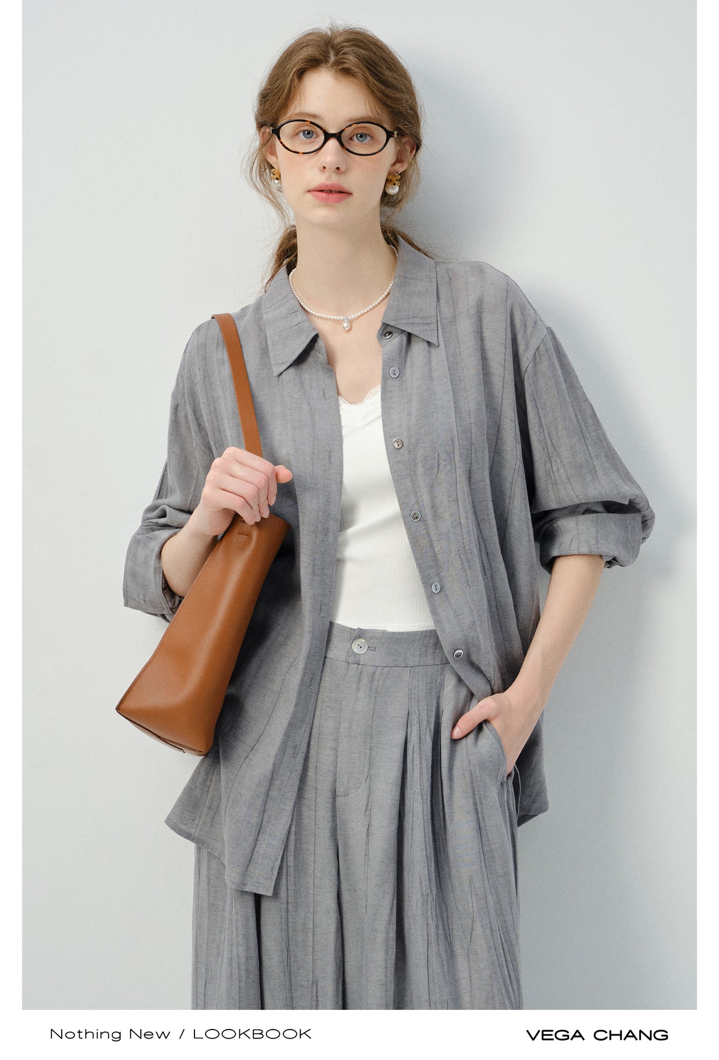 Linen Blend Minimal Draped Shirt & Pants