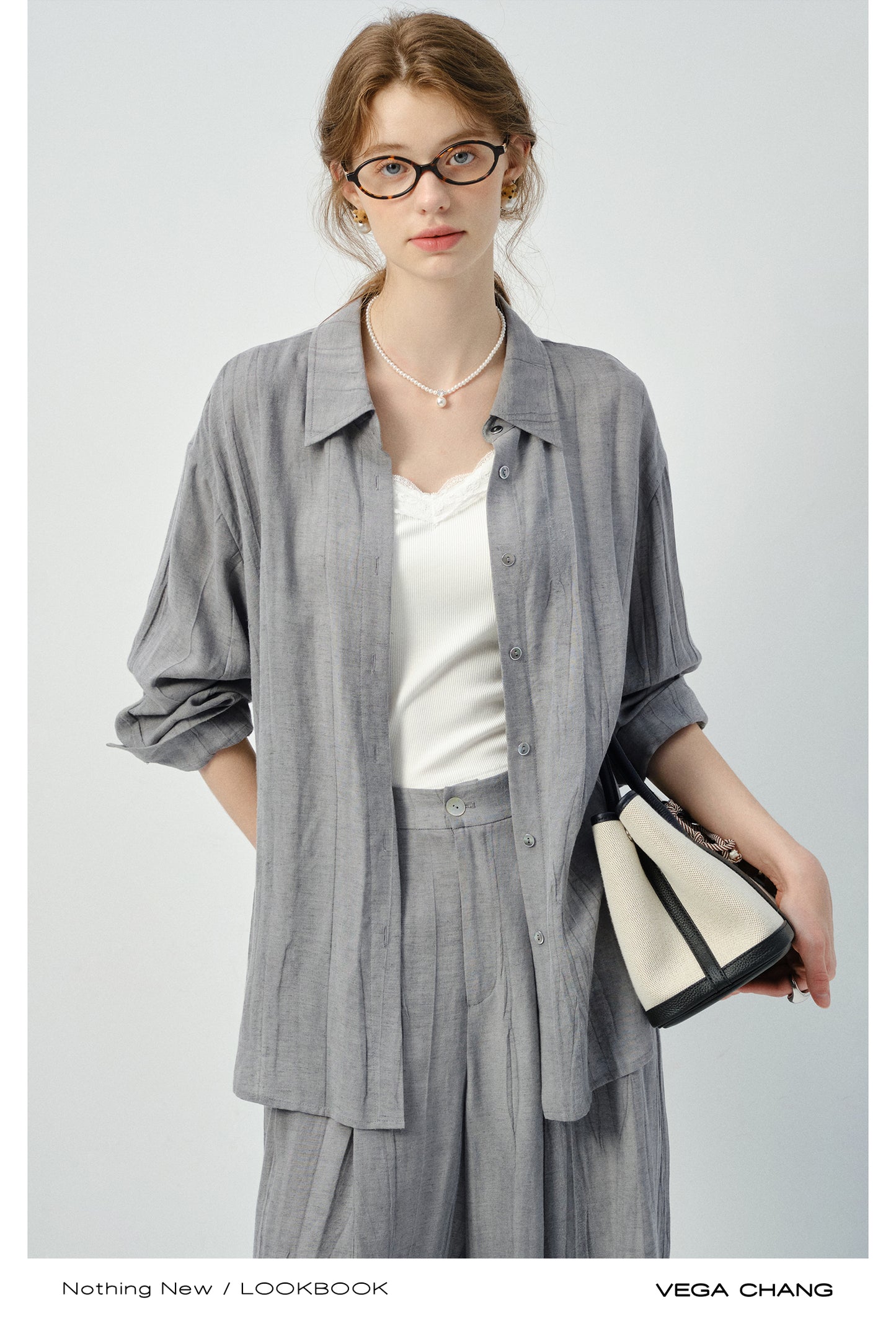 Linen Blend Minimal Draped Shirt & Pants