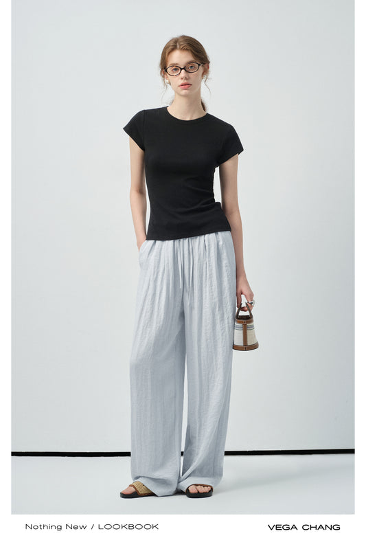 Crinkled Relaxed Fit Pants