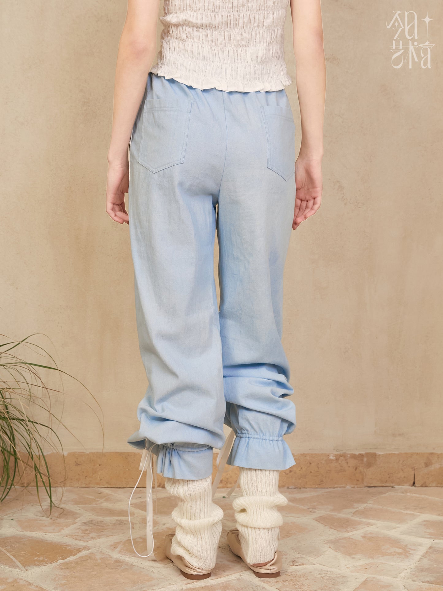 Ballet-Inspired Lace-Up Pants With Drawstring