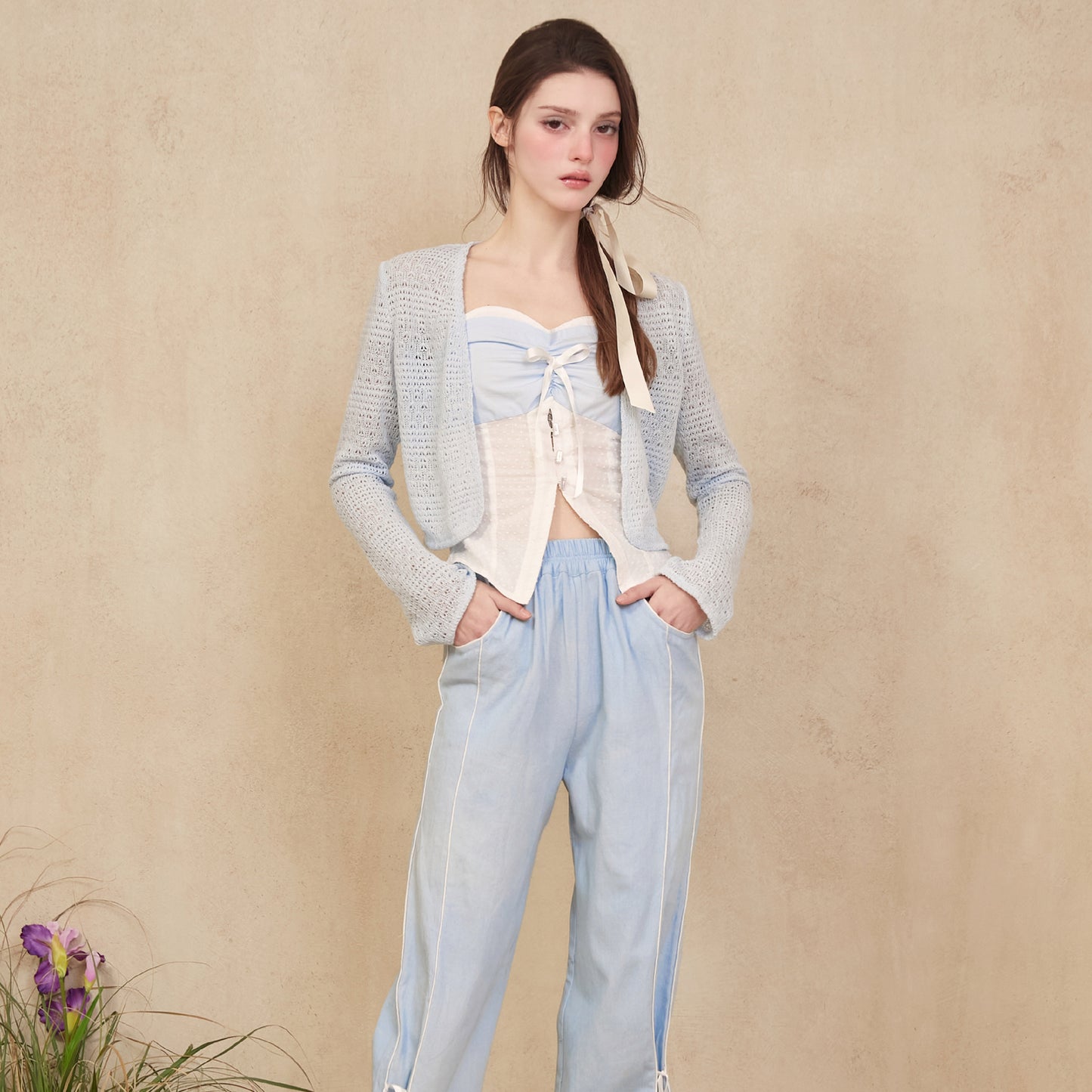 Ballet-Inspired Lace-Up Pants With Drawstring