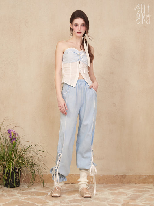 Ballet-Inspired Lace-Up Pants With Drawstring