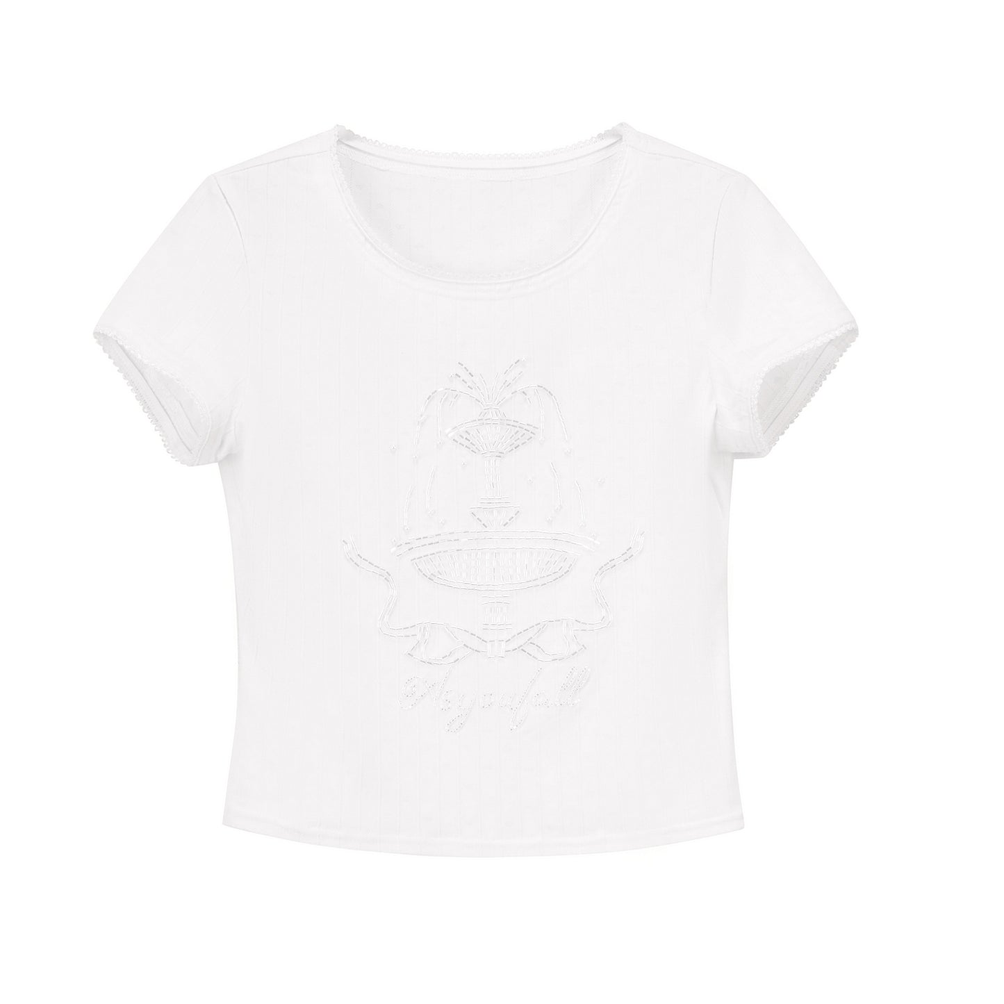 One-Tone Beaded Striped Baby Tee