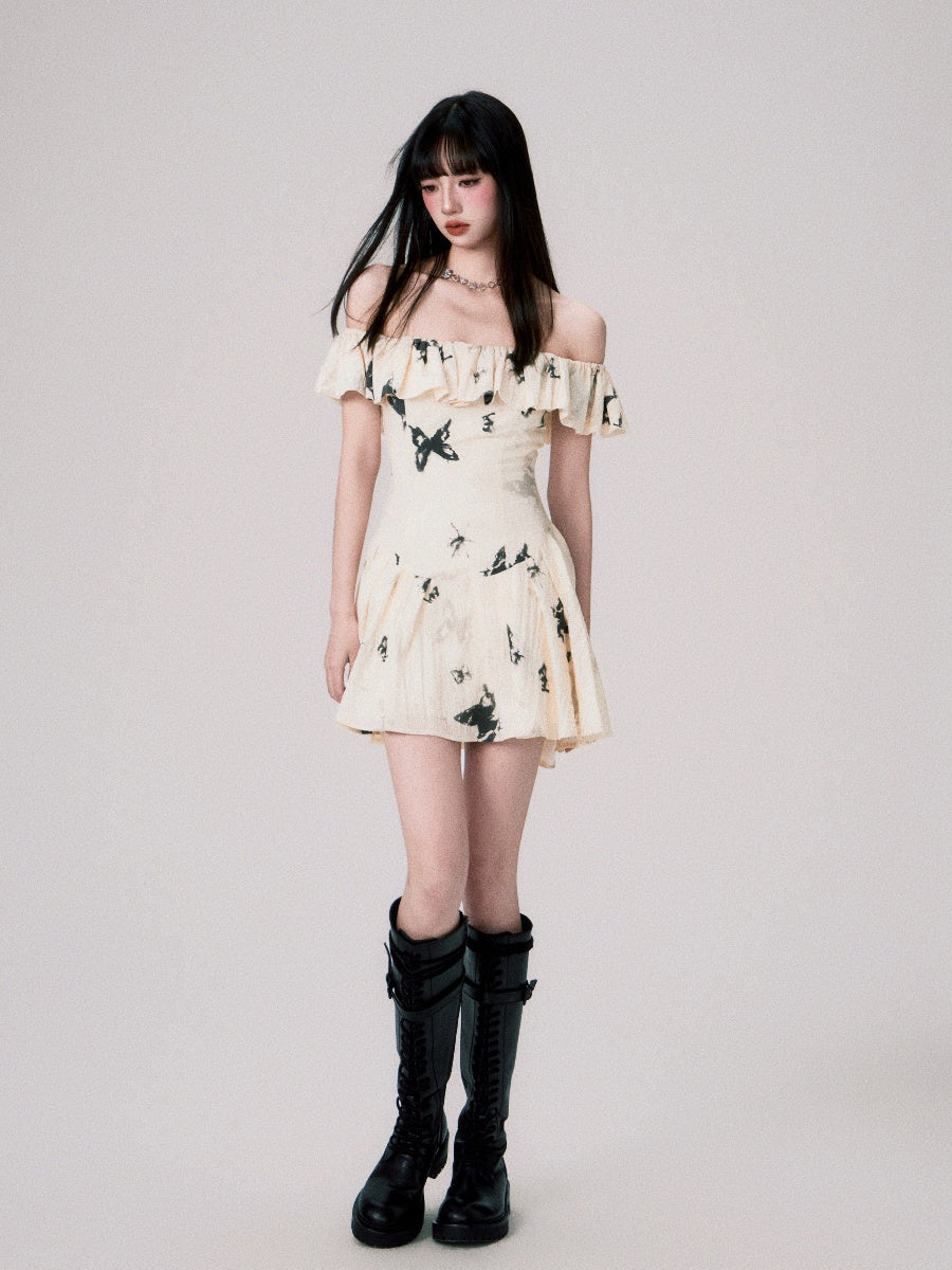 Two-Way Shoulder Butterfly Dress In Two Lengths