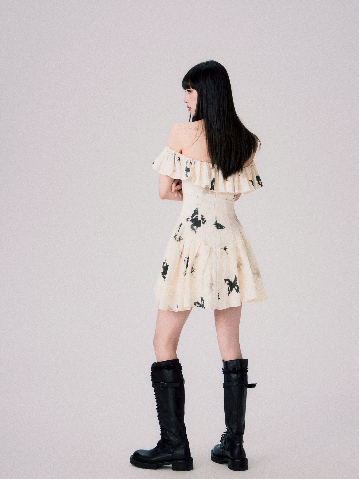 Two-Way Shoulder Butterfly Dress In Two Lengths