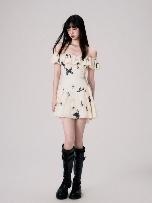 Two-Way Shoulder Butterfly Dress In Two Lengths